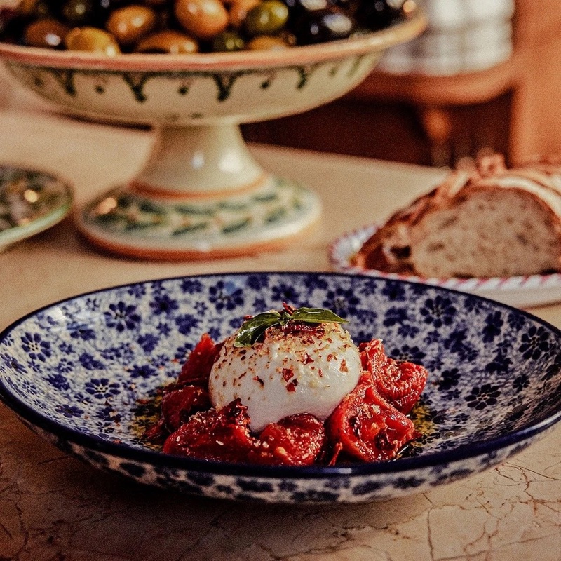 Burrata with confit tomatoes