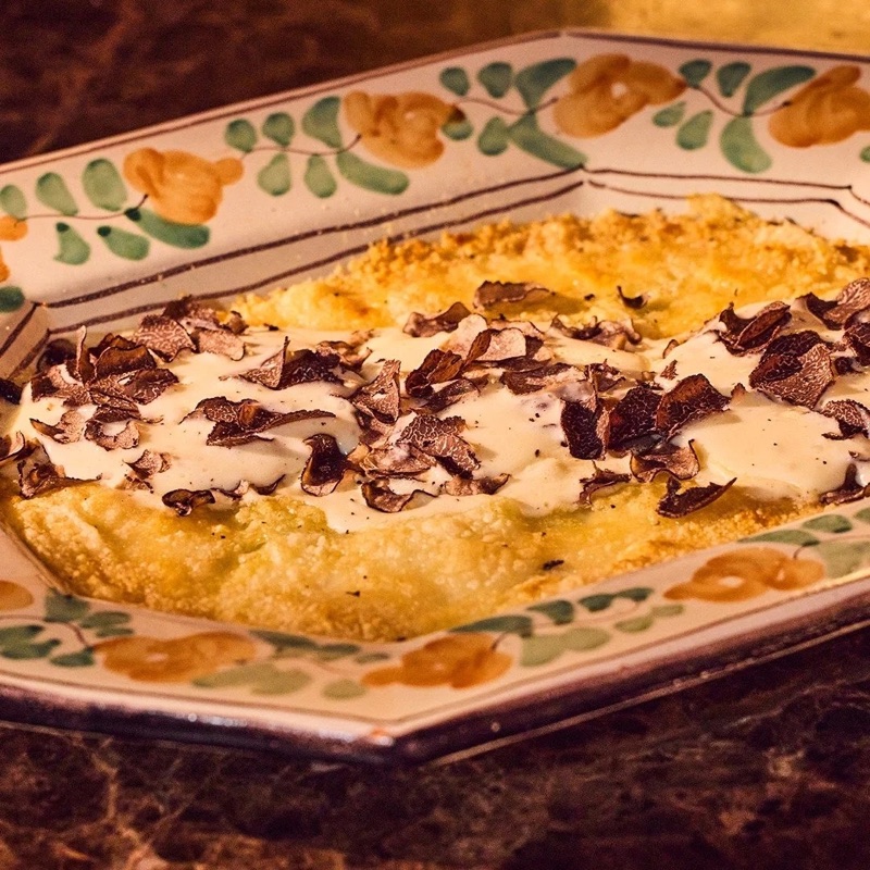 Dish with shaved black truffle