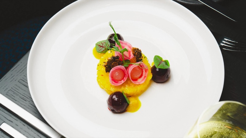 Beetroot and saffron dish