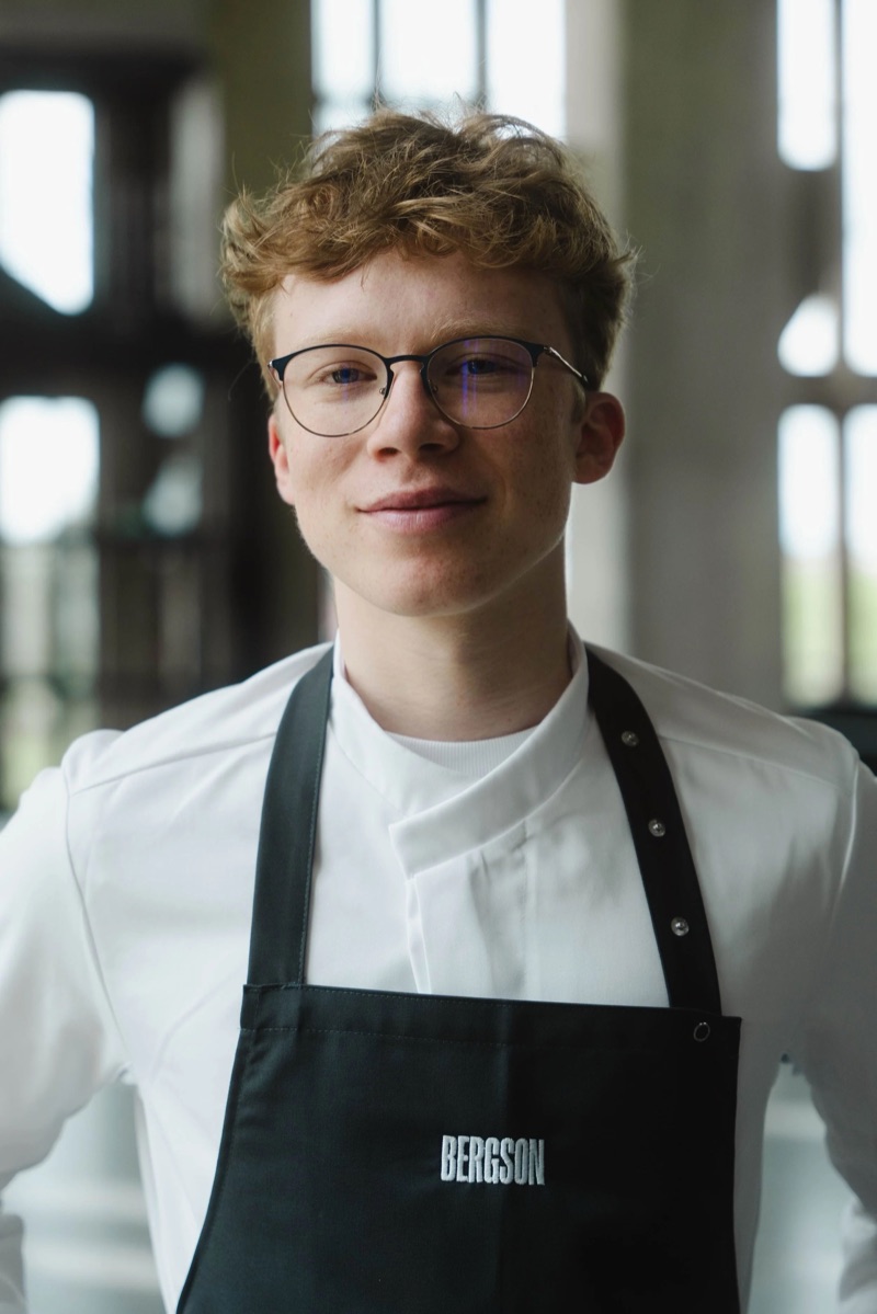 Nikolas in chef whites at Restaurant Zeitlang